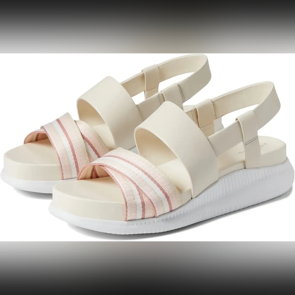 Cole Haan 2. Zero Grand slingback cream pink sandals sz 7.5 SH511